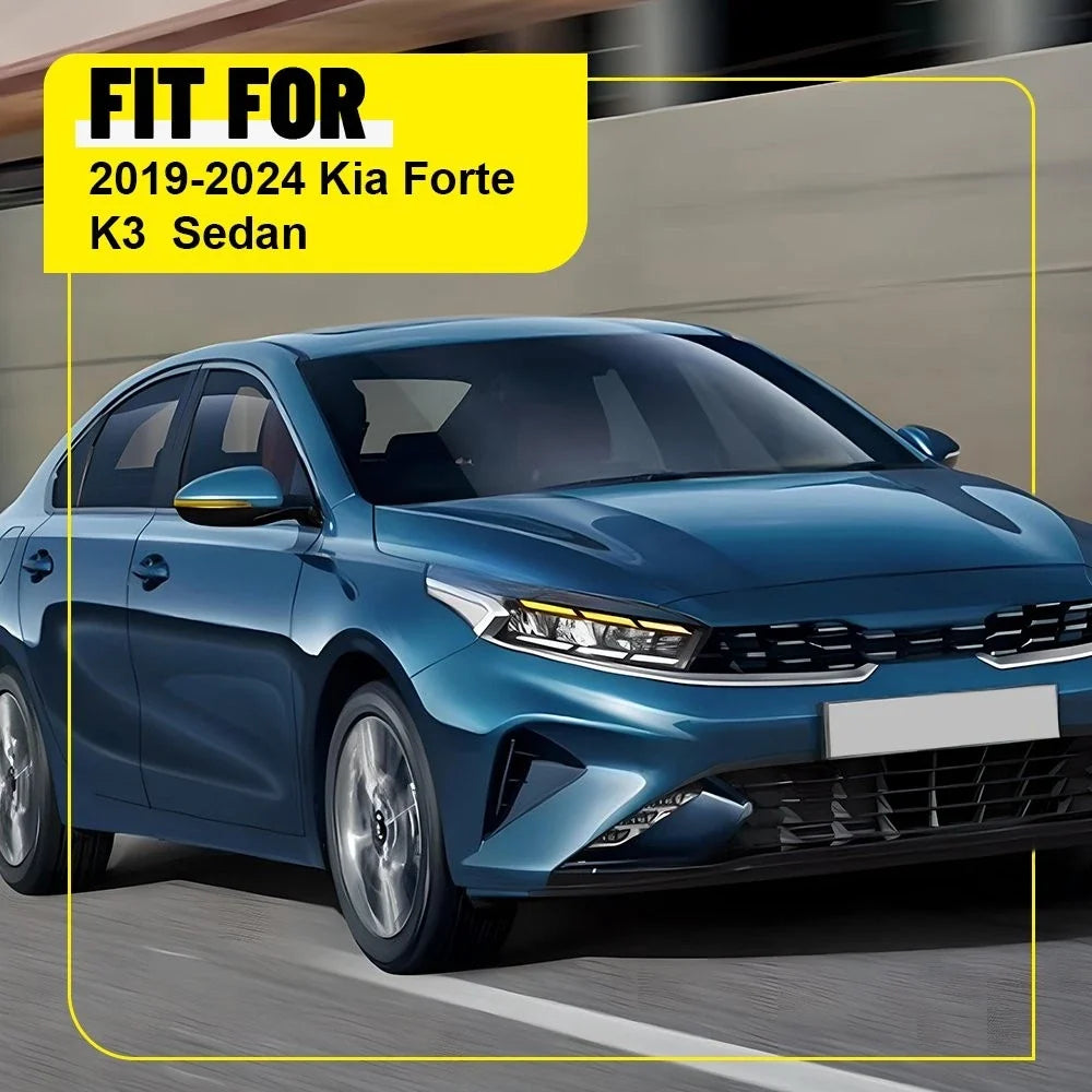 Set of 6 Gloss Black Window Door Trim Pillar Posts for KIA Forte K3 (2019–2023)