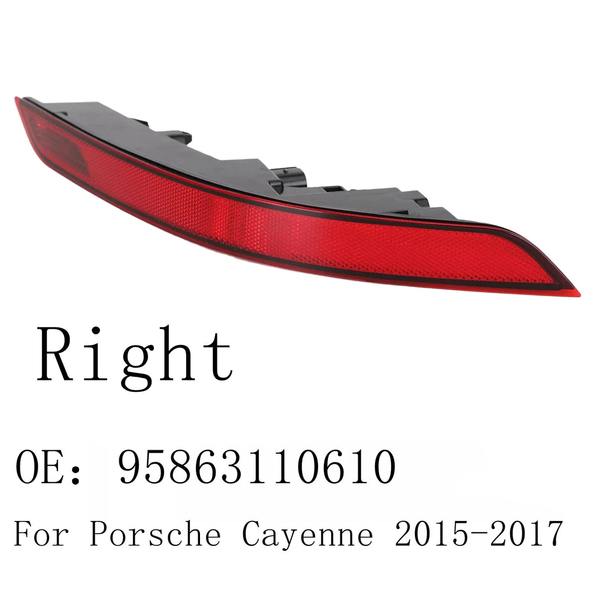 Passenger Side Rear Bumper Fog Reflector Light RH for Porsche Cayenne (2015–2017)