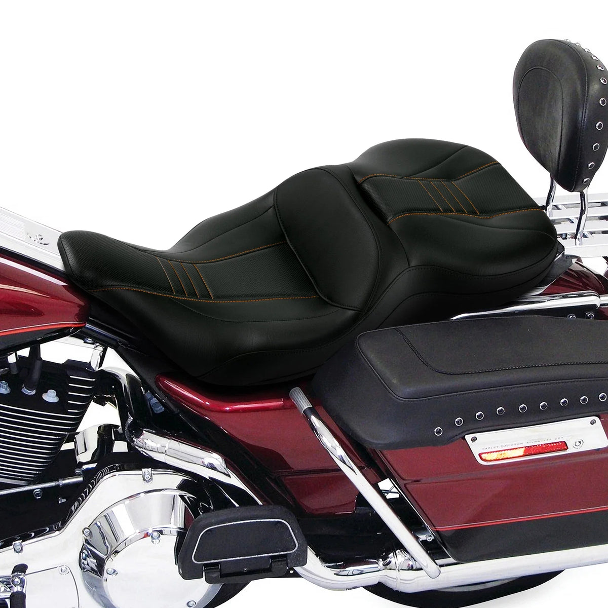 Black Driver Passenger Seat for Harley Electra Glide FLHT (1997–2007)