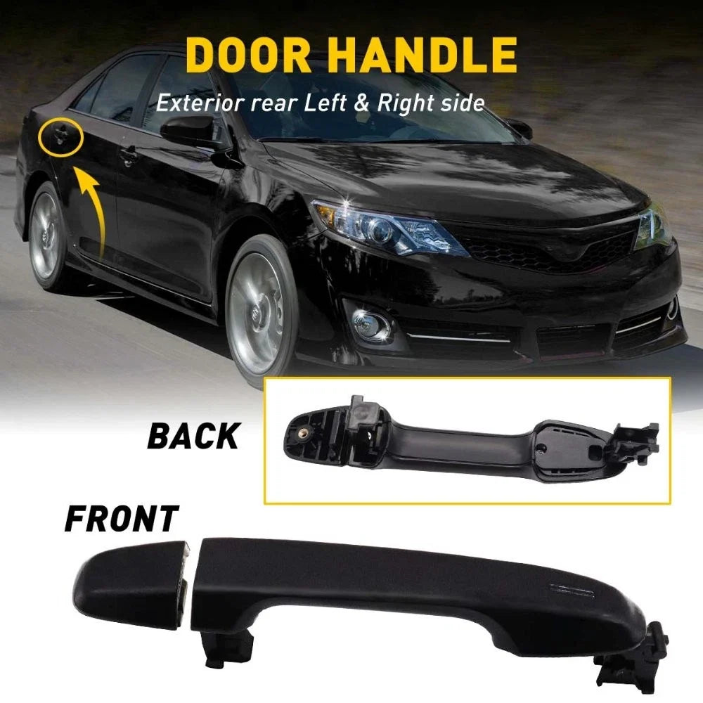 Black Rear Outside Door Handle Set for 2018–2023 Toyota Camry
