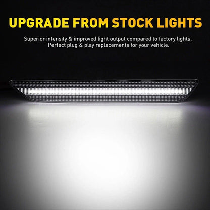 Rear Side Marker Signal Lamps - Clear White LED for 2015-2020 Ford Mustang