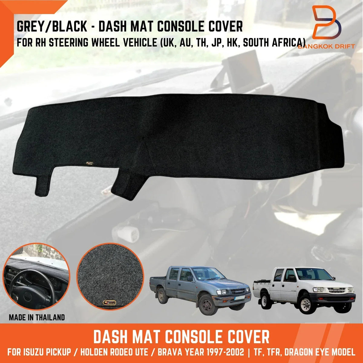 Dash Cover Mat for Holden Rodeo Ute R9 TF 1997-2003