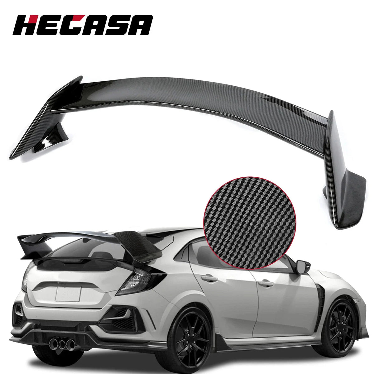 Carbon Fiber Rear Wing Spoiler for Honda Civic Hatchback 2016-2021