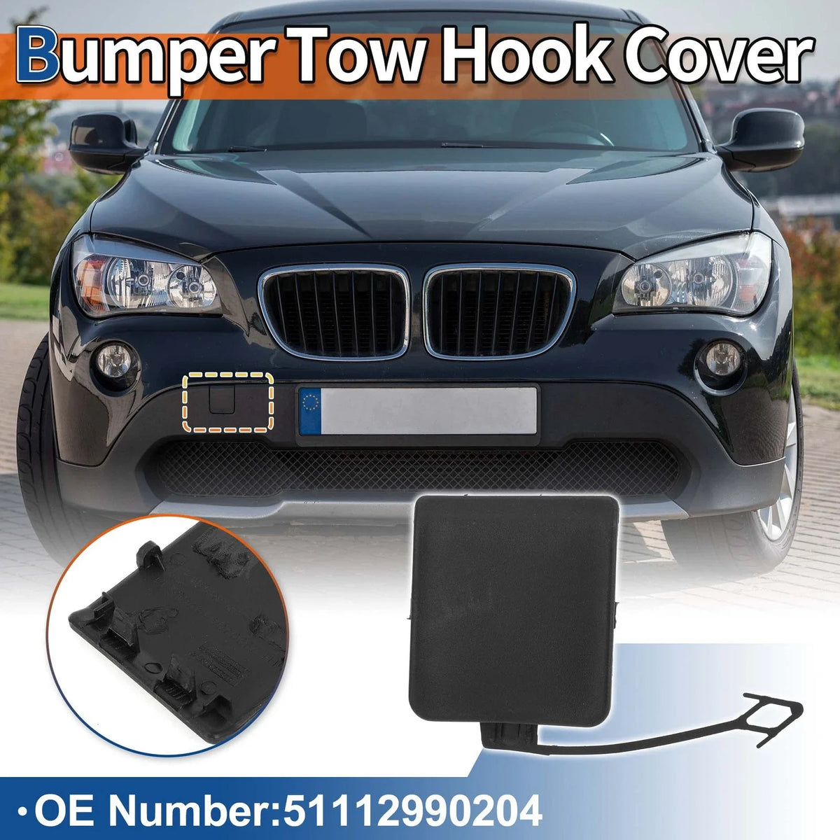 Tow Hook Cap for BMW X1 E84 (2009–2012) No. 51112990204 Unpainted