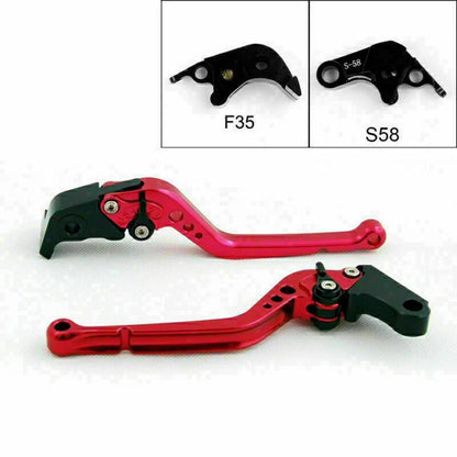 Long Red Brake Clutch Levers for GSXR600 GSXR750 GSXR1000 (2005-2010)
