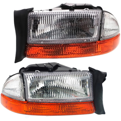 Headlight Set for Dodge Dakota Durango (1997–1998) w/ Bulb