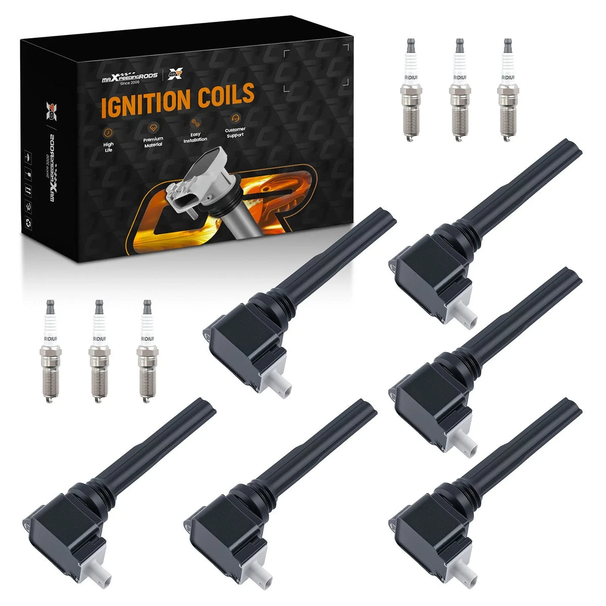 6x Ignition Coil & Spark Plug Set for Lincoln Navigator (2018–2019)