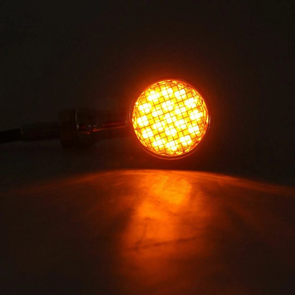 Motorcycle Turn Signal Indicators - 2X LED Chrome (12V)