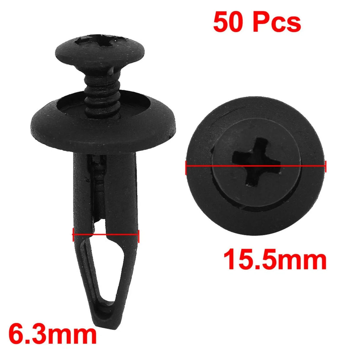 50 Pcs Push-in Rivet Retainer Fastener Clips for Ford (Various Models)