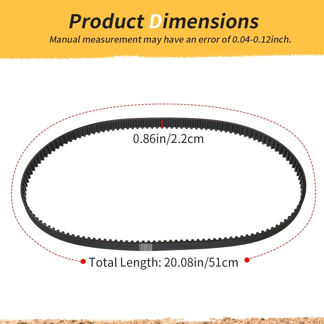 Timing Belt for Mercury Yamaha (75-115 Hp, 4-Stroke) (57-804145)