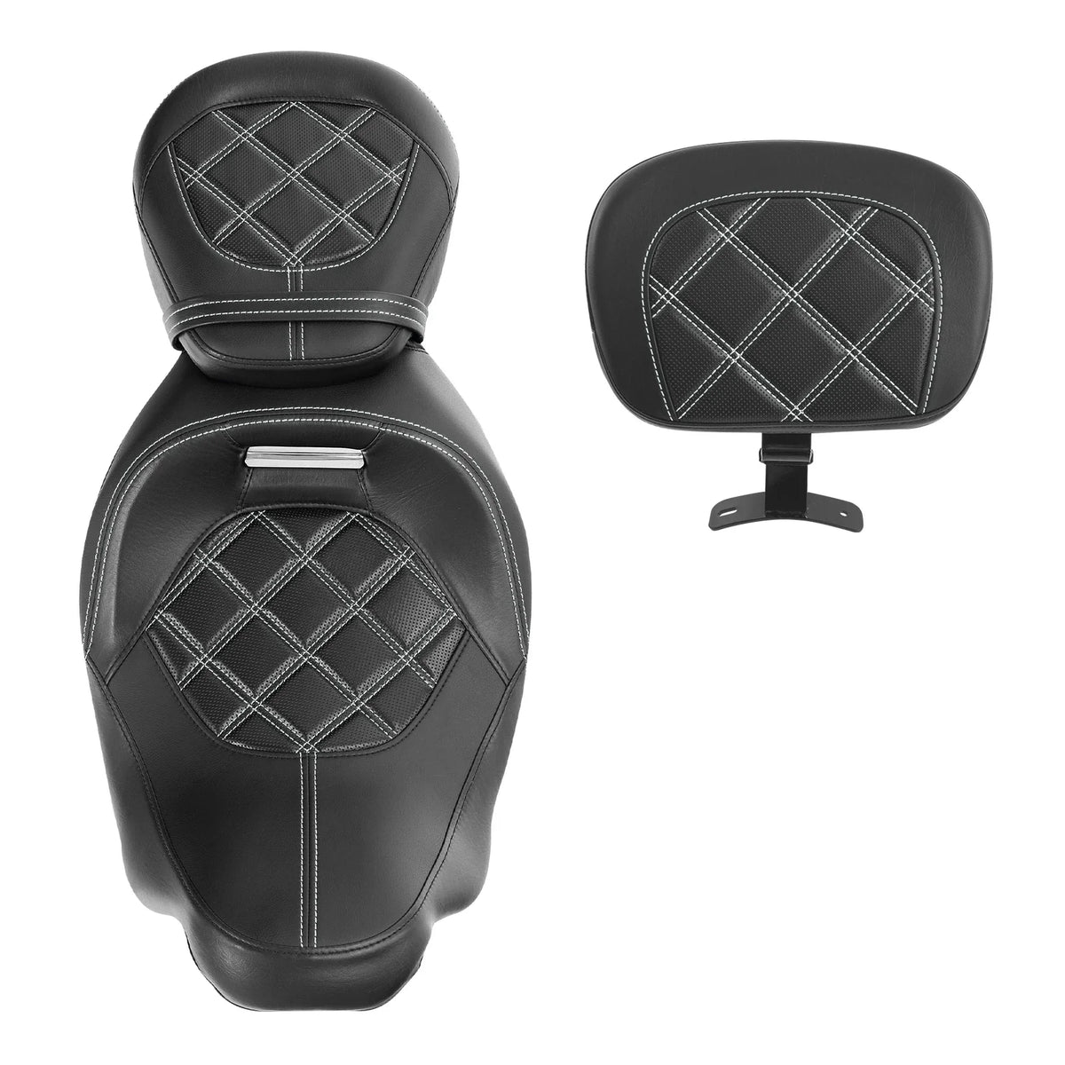 Low-Profile Black Seat and Backrest for Harley Touring 2009-2023