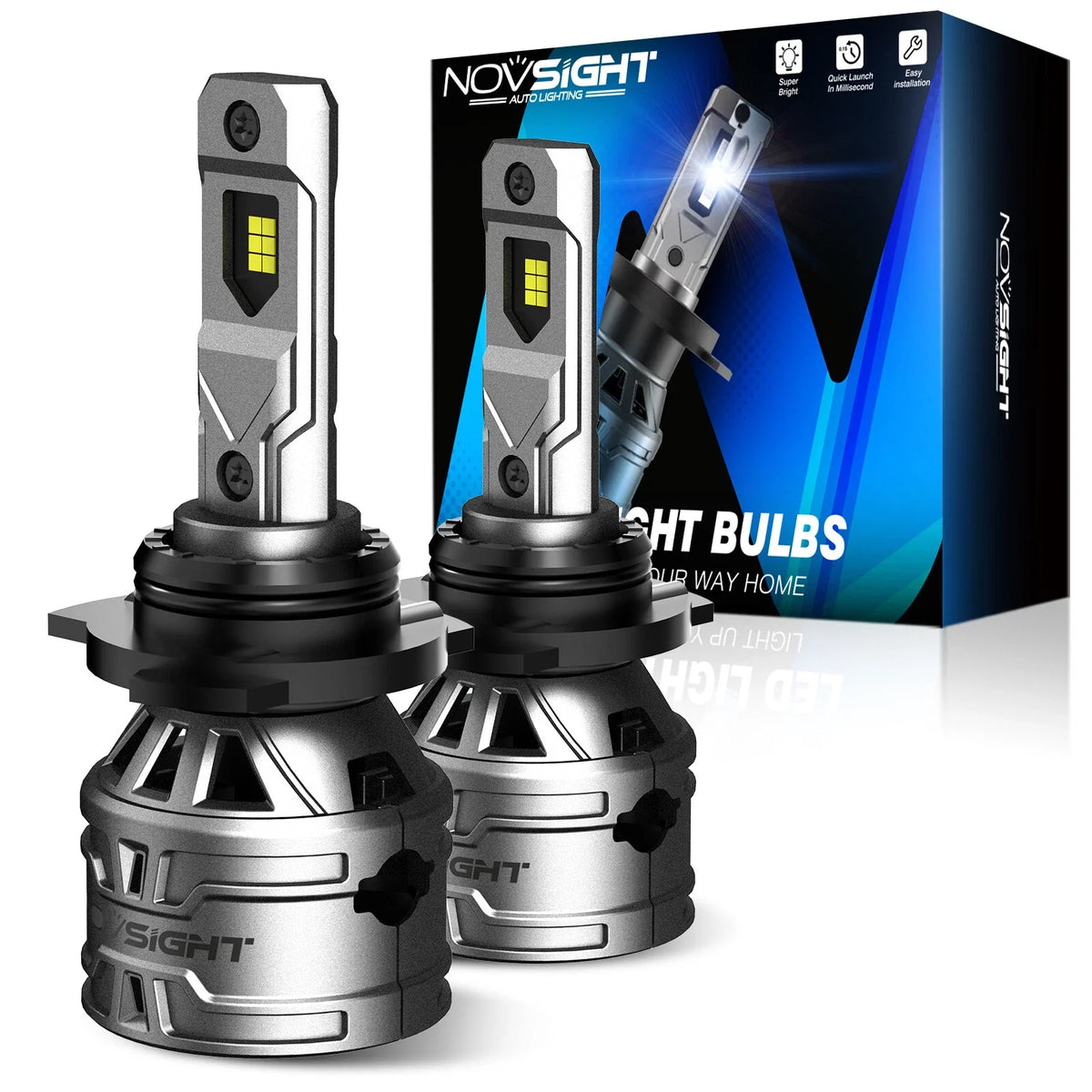 Novsight 2X 9012 HIR2 LED Headlight Bulb 6500K