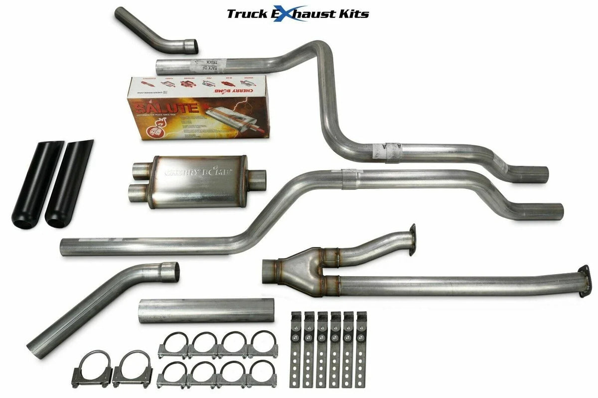 Dual Exhaust Kit 2.5" with Black Tip for 2009-2013 Toyota Tundra