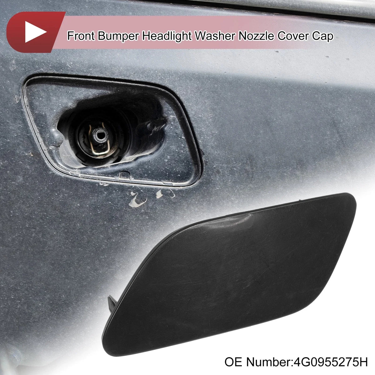 Front Left Washer Nozzle Cover Cap for Audi A6 (C7) (2015–2018) 1 Pcs