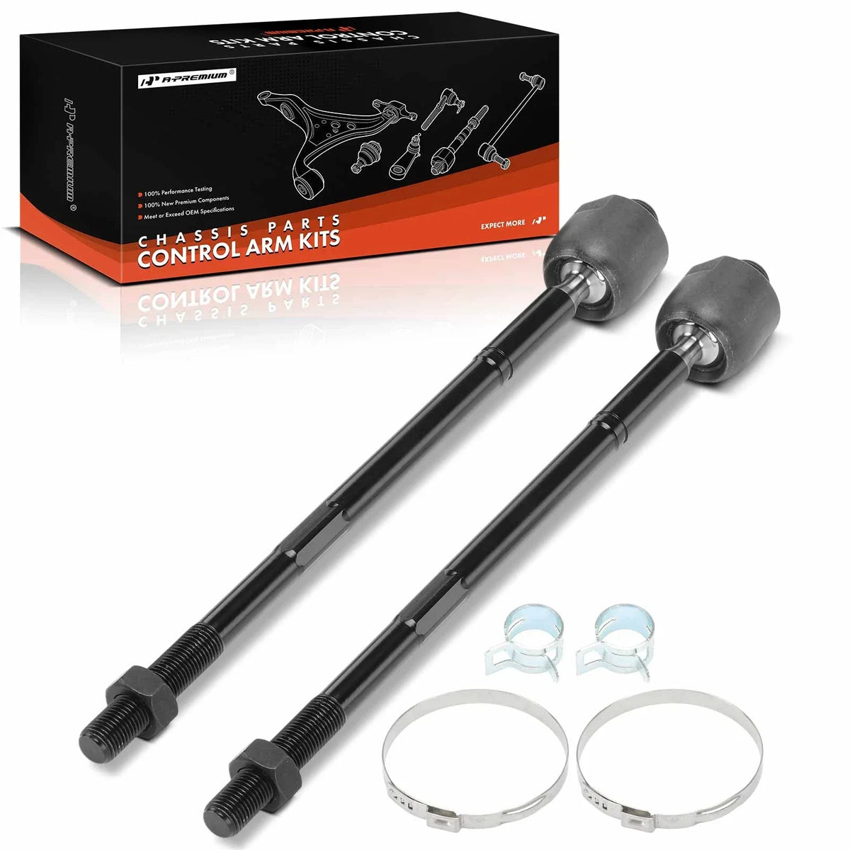 2X Front Inner Side Tie Rod Ends for Buick LaCrosse (2008–2009)