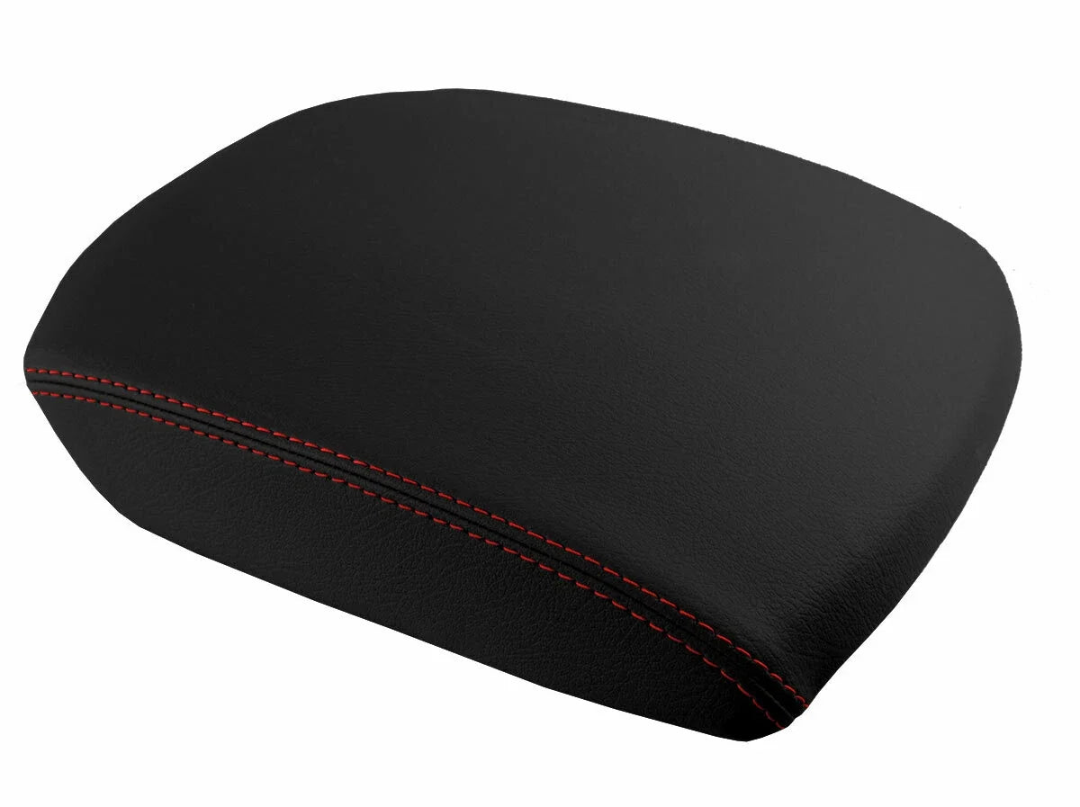 Console Lid Pull Over Cover Leather for Honda Pilot (2009–2015) Red Stitch