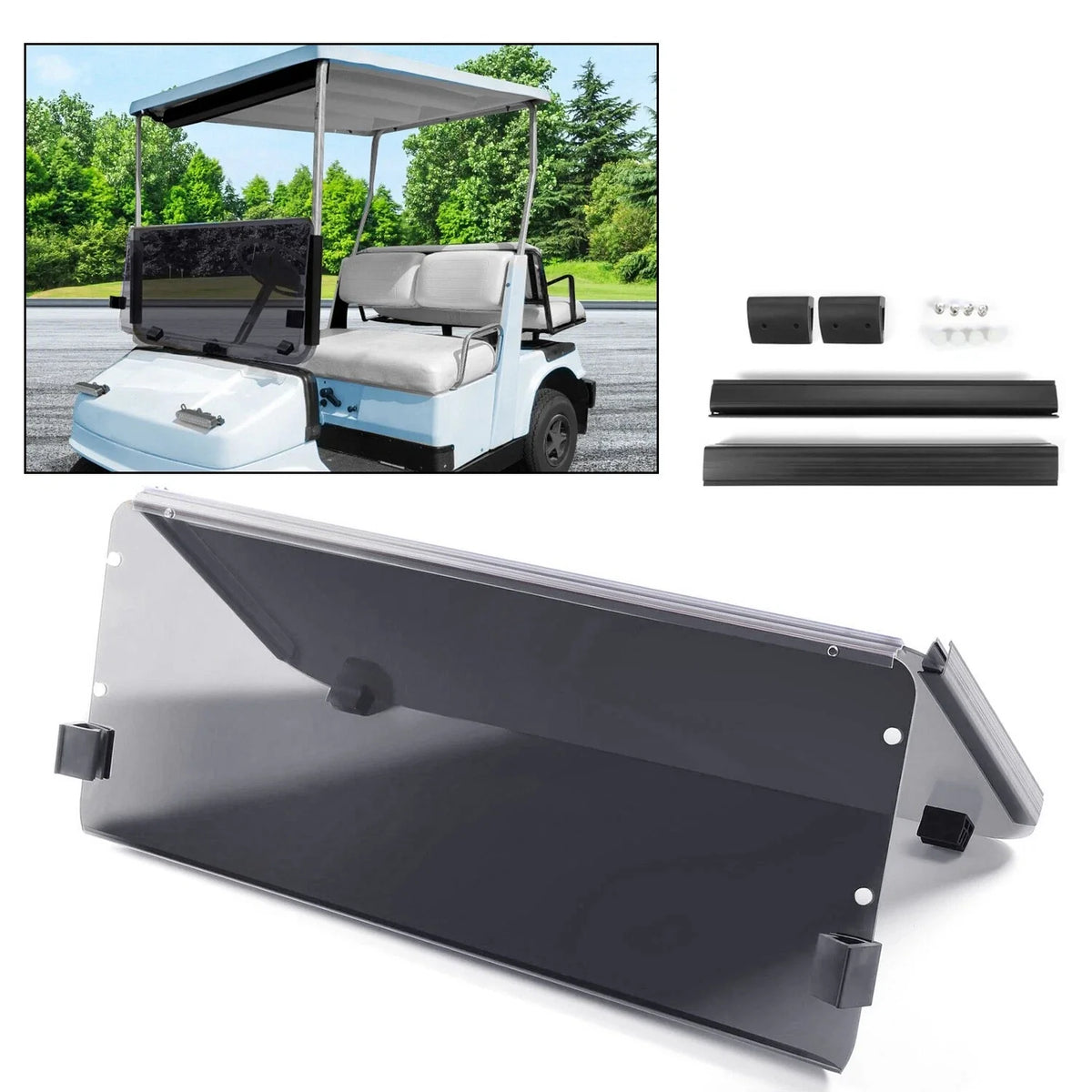 Fold Down Style Tinted Windshield for Yamaha G2 G9 (1985-1995)