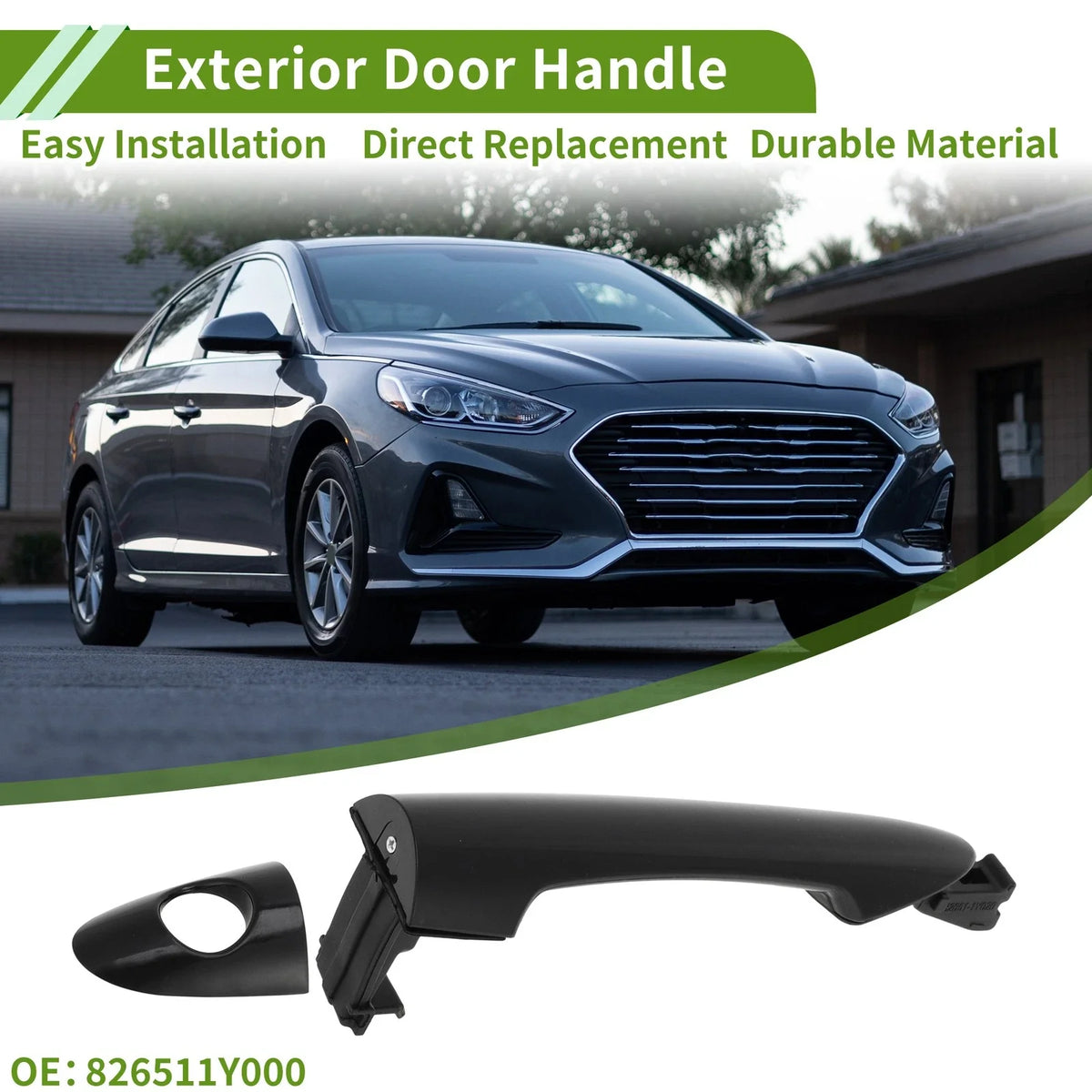Exterior Door Handle for Hyundai Kia Picanto (2011–2023) No.826511Y000 Black Front Left
