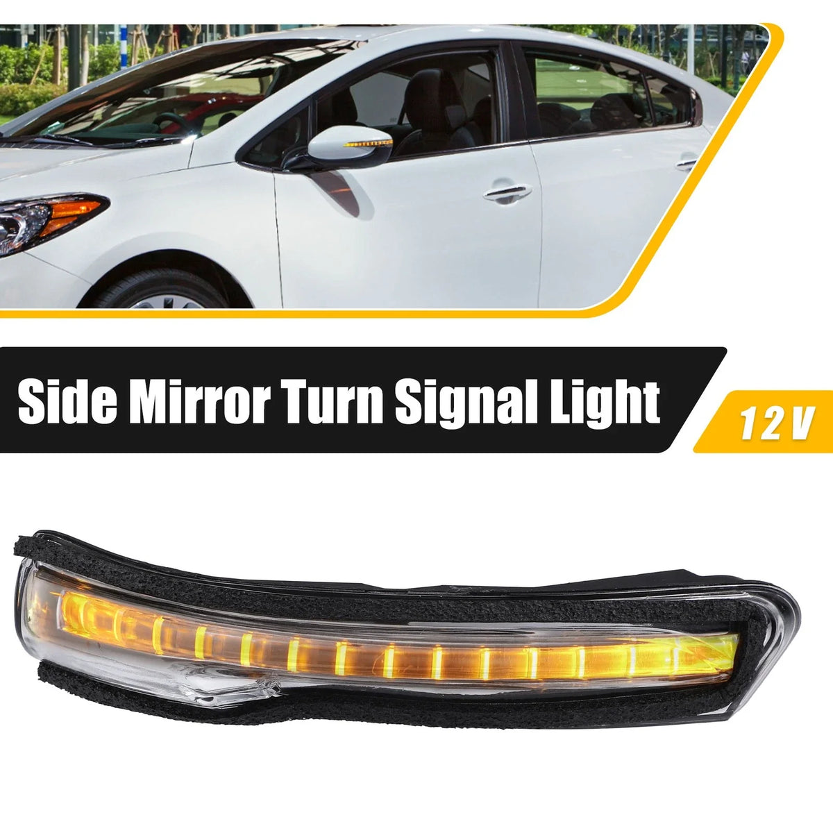 LED Right Side Mirror Turn Signal Amber Light for Kia Forte Forte5 (2014–2018)