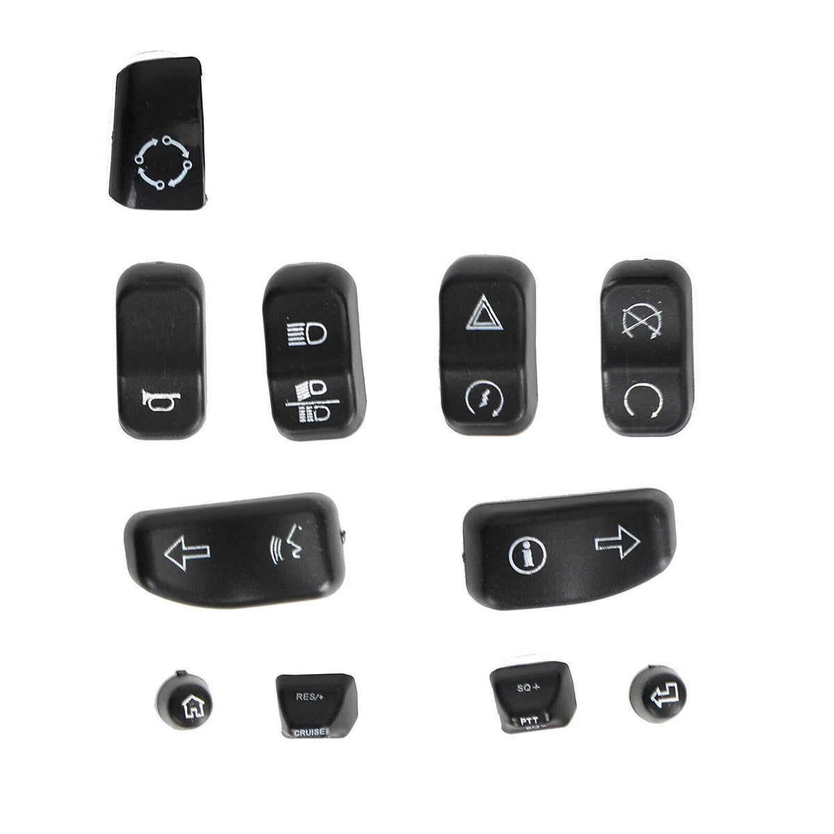 Control Switch Cap Buttons Set of 11 for Harley-Davidson Glide 2014-2019