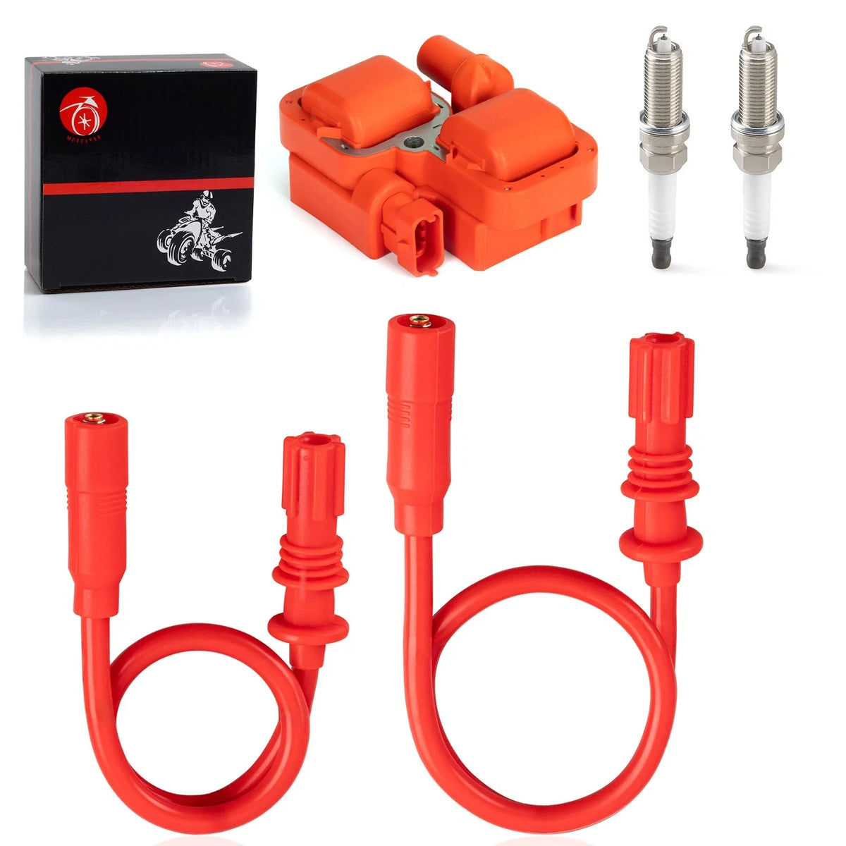 Ignition Coil with Spark Plug Set for Polaris Scrambler 1000 / Sportsman 1000