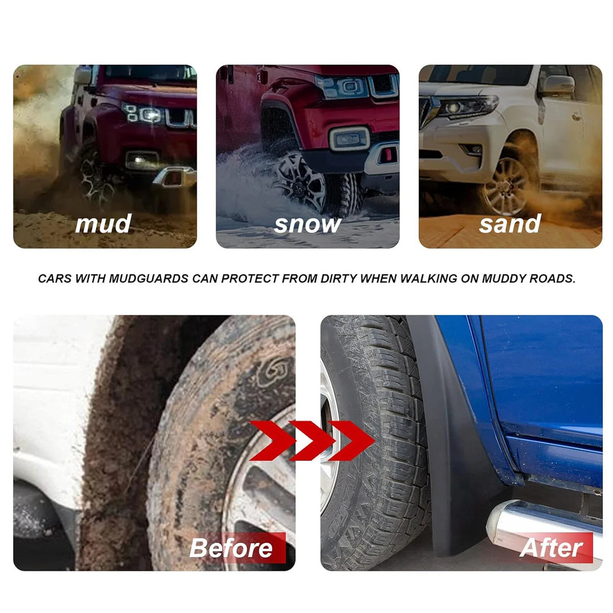 Splash Guards Mud Flaps for 2016-2023 Toyota Tacoma Front & Rear