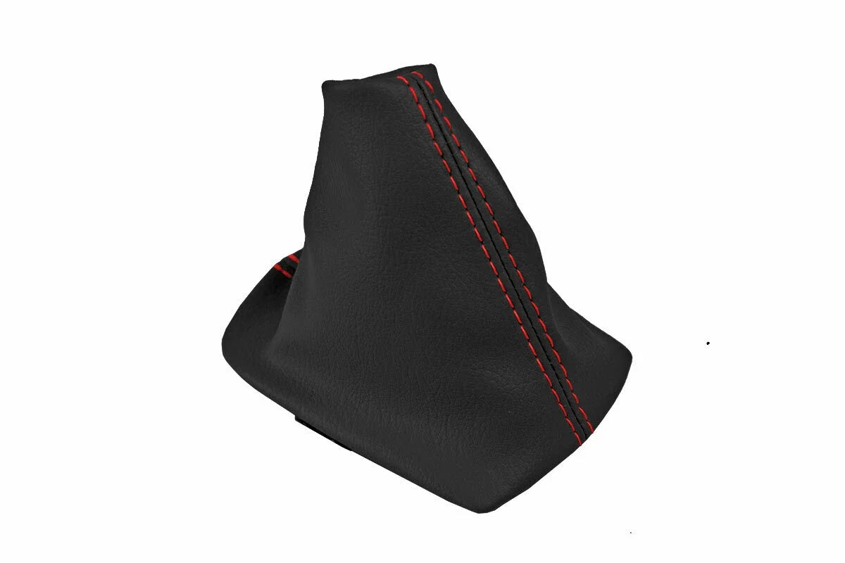 Leather Manual Shift Boot Cover for Volvo C30 C70 S40 (2004–2013) Red Stitch
