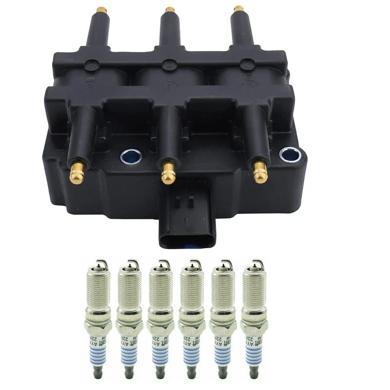 Ignition Coil + 6x Spark Plug for Jeep Wrangler 3.8L V6 (2007–2011)