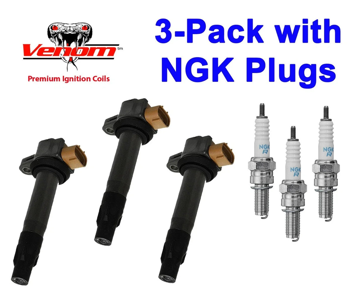 Set of 3 Ignition Coil Sticks w/ Plugs for SeaDoo Spark & GTI GTS 900 ACE (2014–2023)