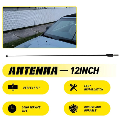 Stainless Antenna Mast 12 Inch for Universal AM/FM Vehicle Replacement