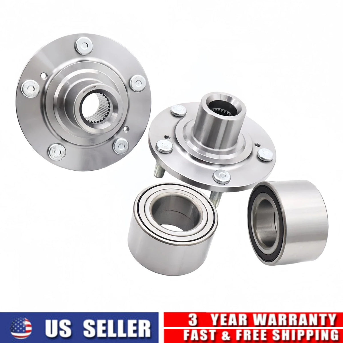 2X Front Hub Bearing Kits for Honda Civic 2.0L L4 (2016-2021)