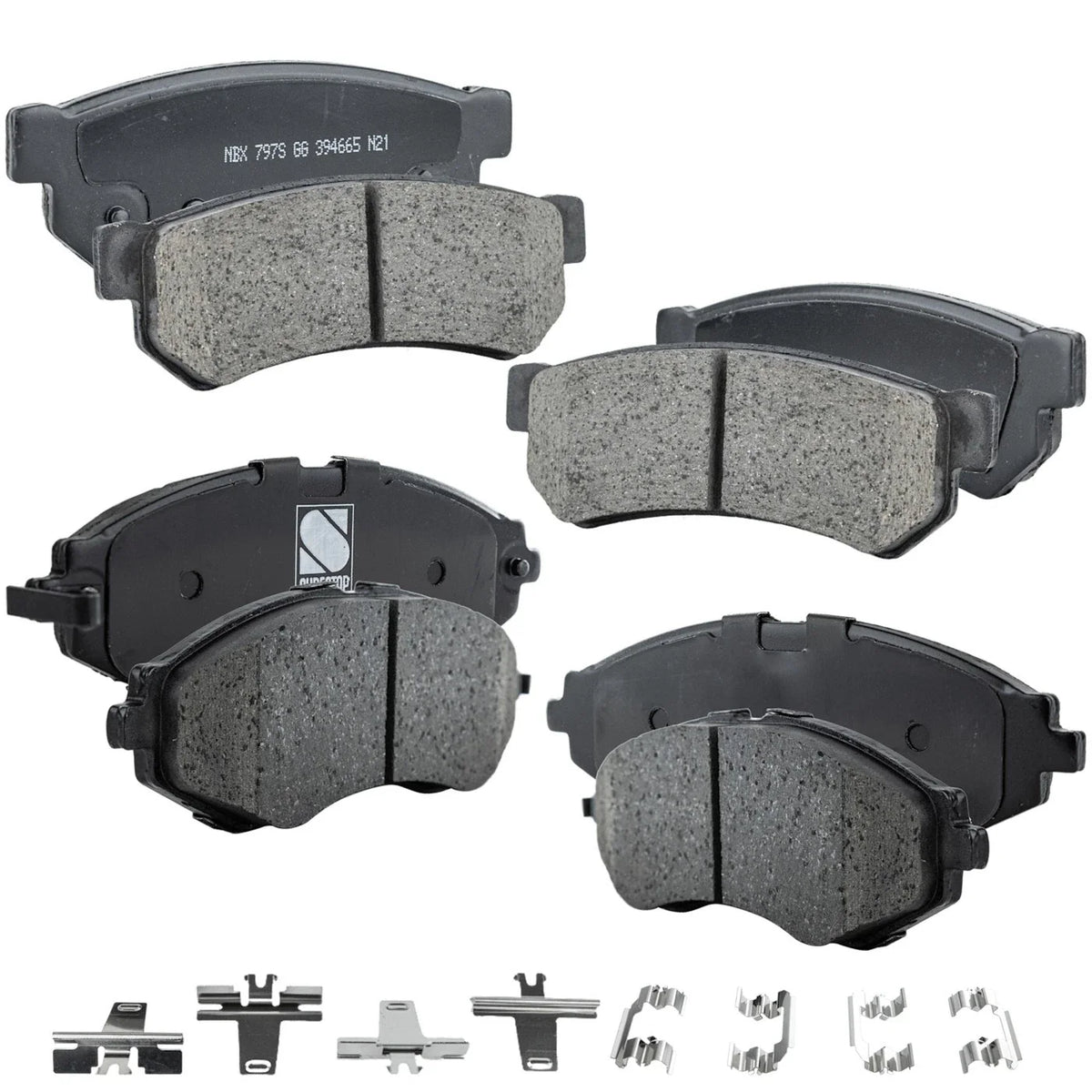 Set of 4 Ceramic Brake Pads for 2014-2016 Chevrolet Spark EV