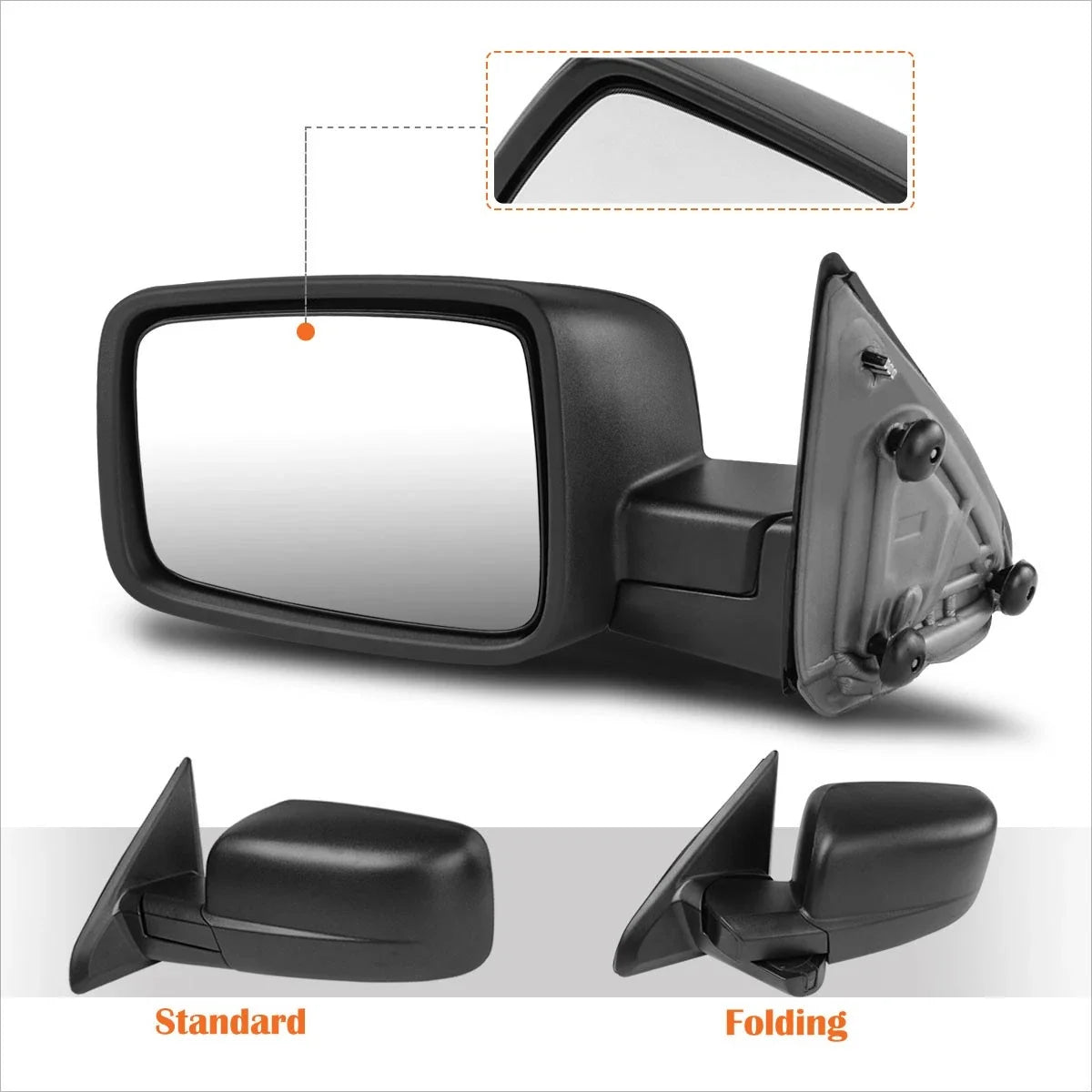 Left Side View Towing Mirror for Ram 1500/2500/3500 (2009–2016)