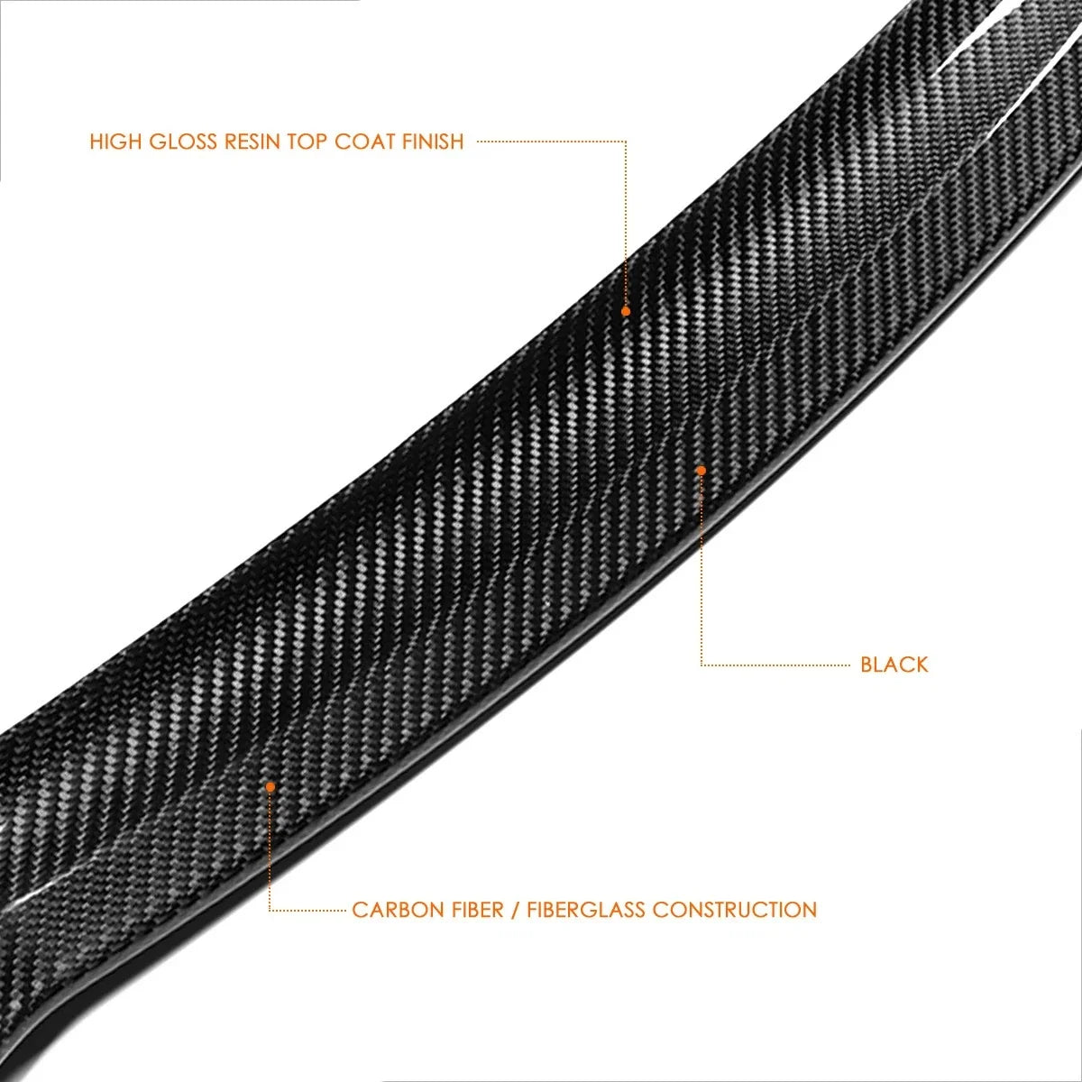 Rear Trunk Lid Spoiler V-Style in Carbon Fiber for Audi A4 Quattro 2013-2016