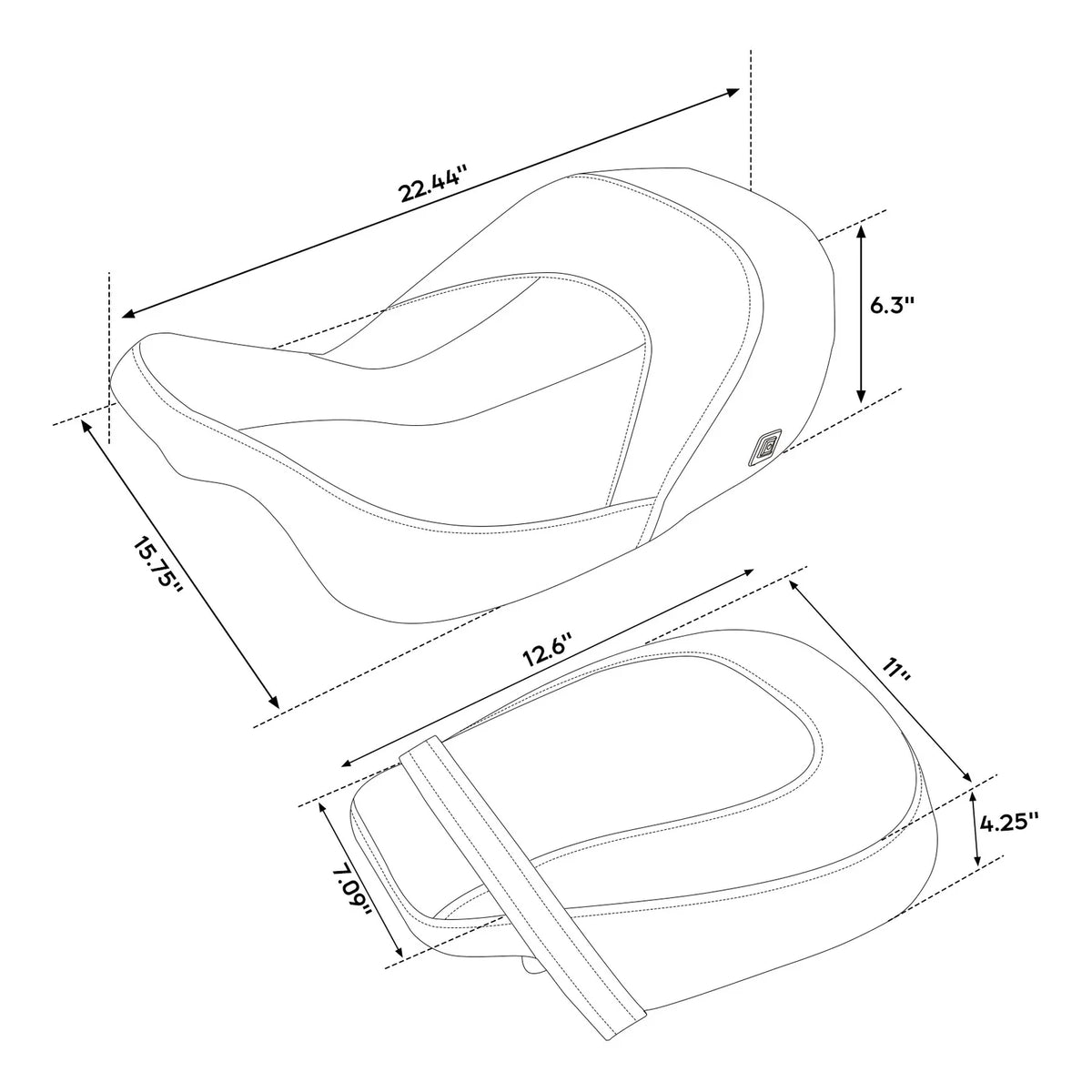 Heated Seats in Black for Harley Road Glide Electra 2009-2023