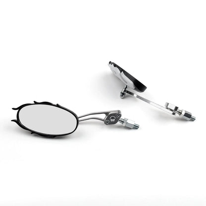 Motorcycle Rearview Mirrors - Universal (8mm 10mm) - White
