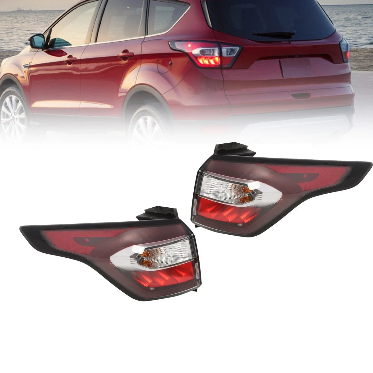 Tail Light Brake Lamp Set for Ford Escape Kuga (2017–2019) Right + Left