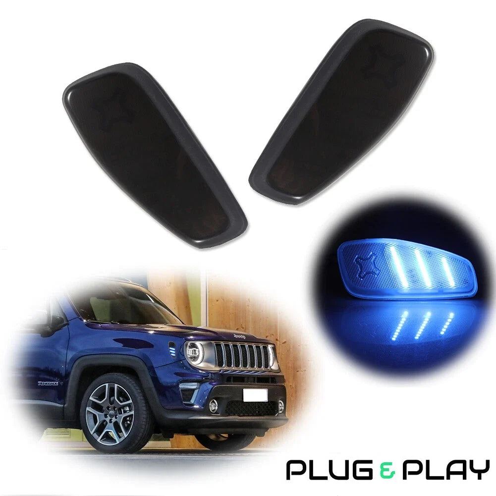 Ice Blue LED Side Marker Signal Lights Kit for Jeep Renegade (2015–Present)