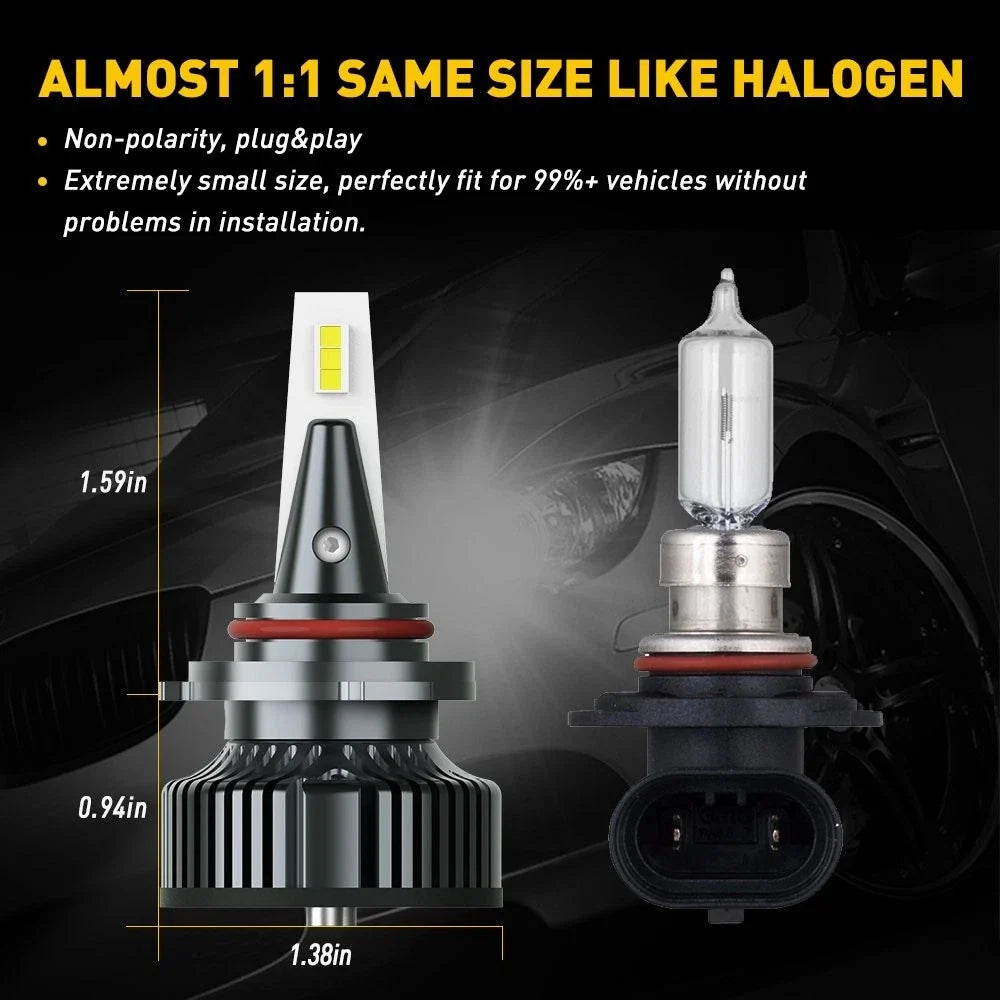 AUXITO 9012 HIR2 LED Headlight Bulbs for Hi Lo Beam (16000LM, 6500K)