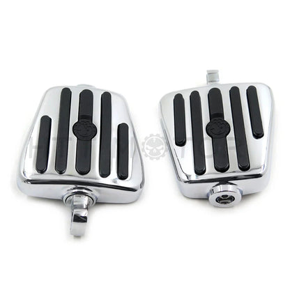 Foot Pegs with Gear Skull & Chrome Support for Harley (1984-2016)