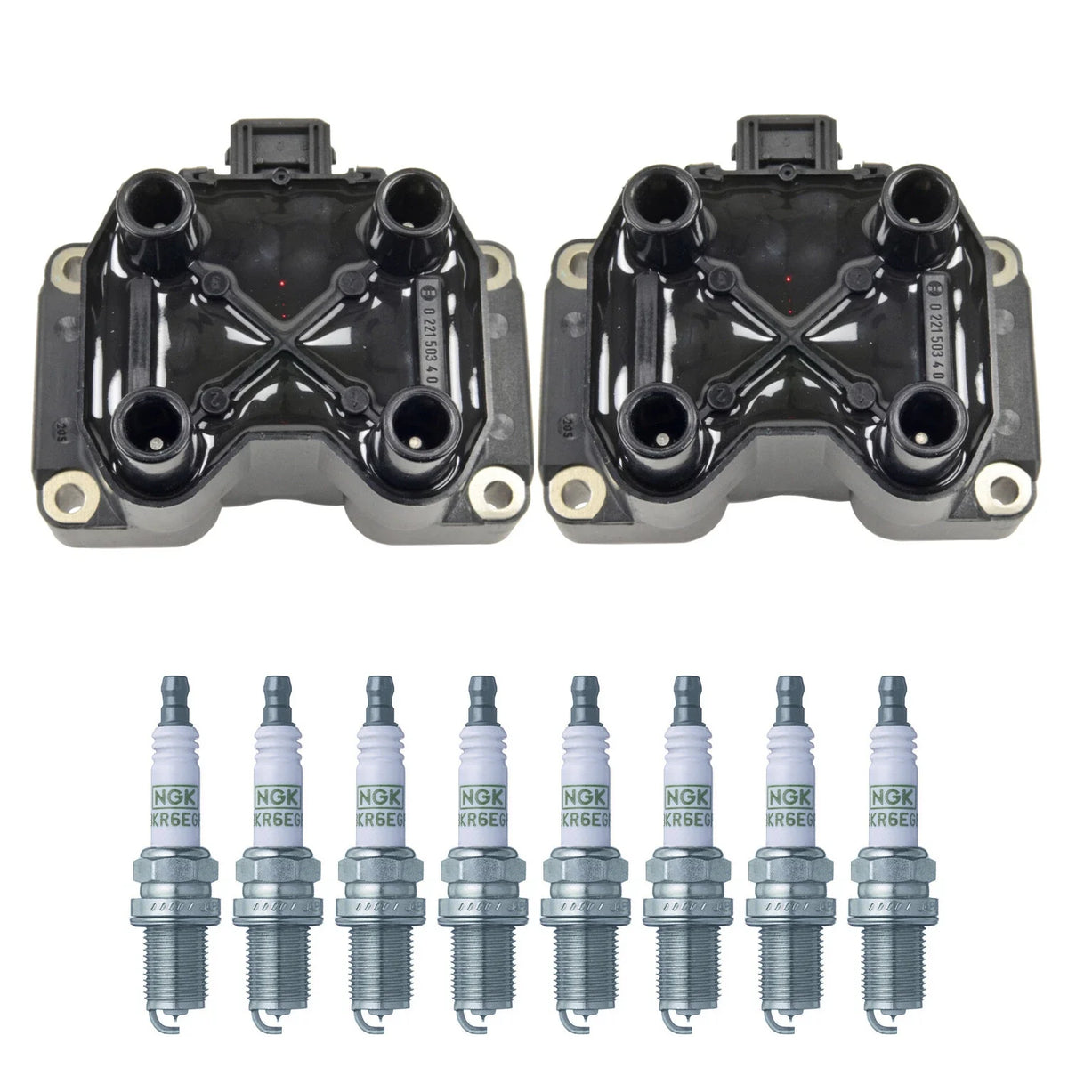 Set of 2 Ignition Coils & 8 NGK G-Power Spark Plugs for A6 Quattro (1995–2011)