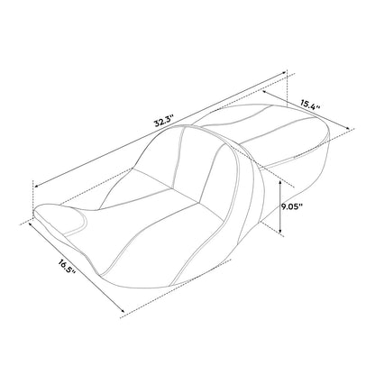 Black Driver Passenger Seat for Harley Touring Electra Street Glide (2009–2023)