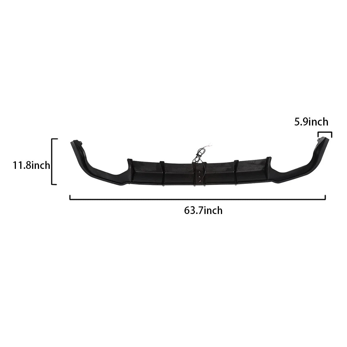 Carbon Fiber Print Rear Bumper Diffuser + Light for Honda Accord Sedan (2018–2022)