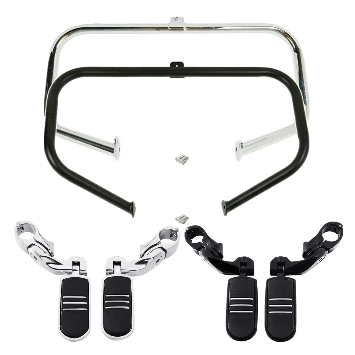 Crash Bar Engine Guard Chrome/Black for Harley Touring FL (1997-2008)