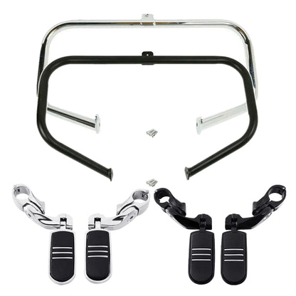 Crash Bar Engine Guard Chrome/Black for Harley Touring FL (1997-2008)