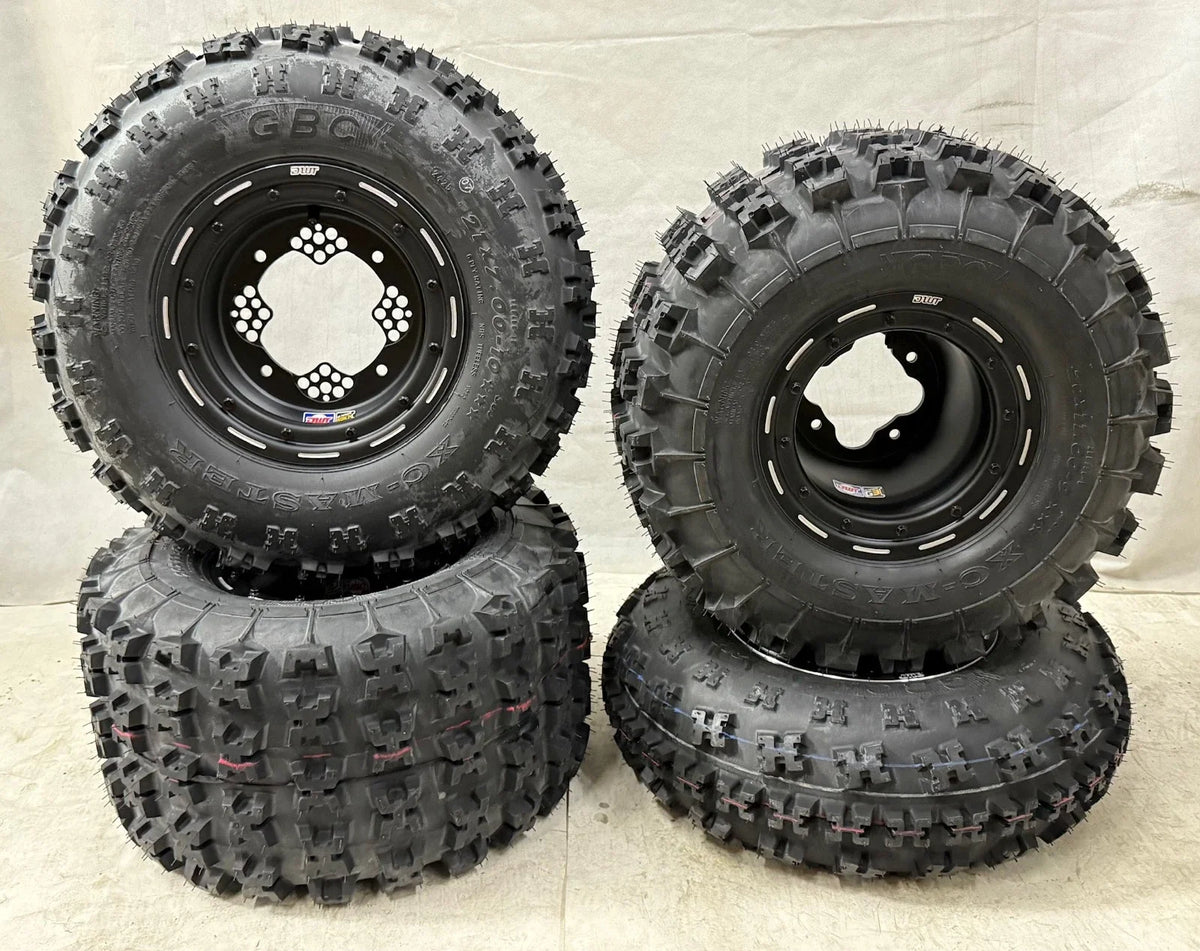 DWT G3 Beadlock Rims & GBC XC Master Tires Kit for Yamaha Warrior 350 (1996–2004)