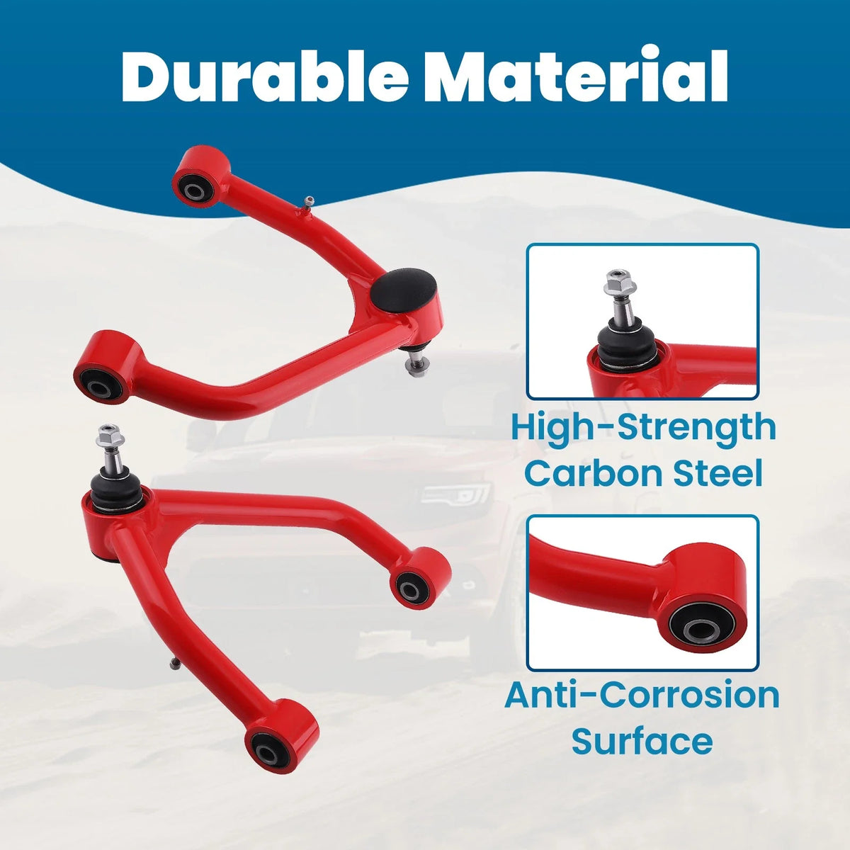 2X Front Upper Control Arms for 2-4" Lift GMC Sierra Silverado 2007-2018