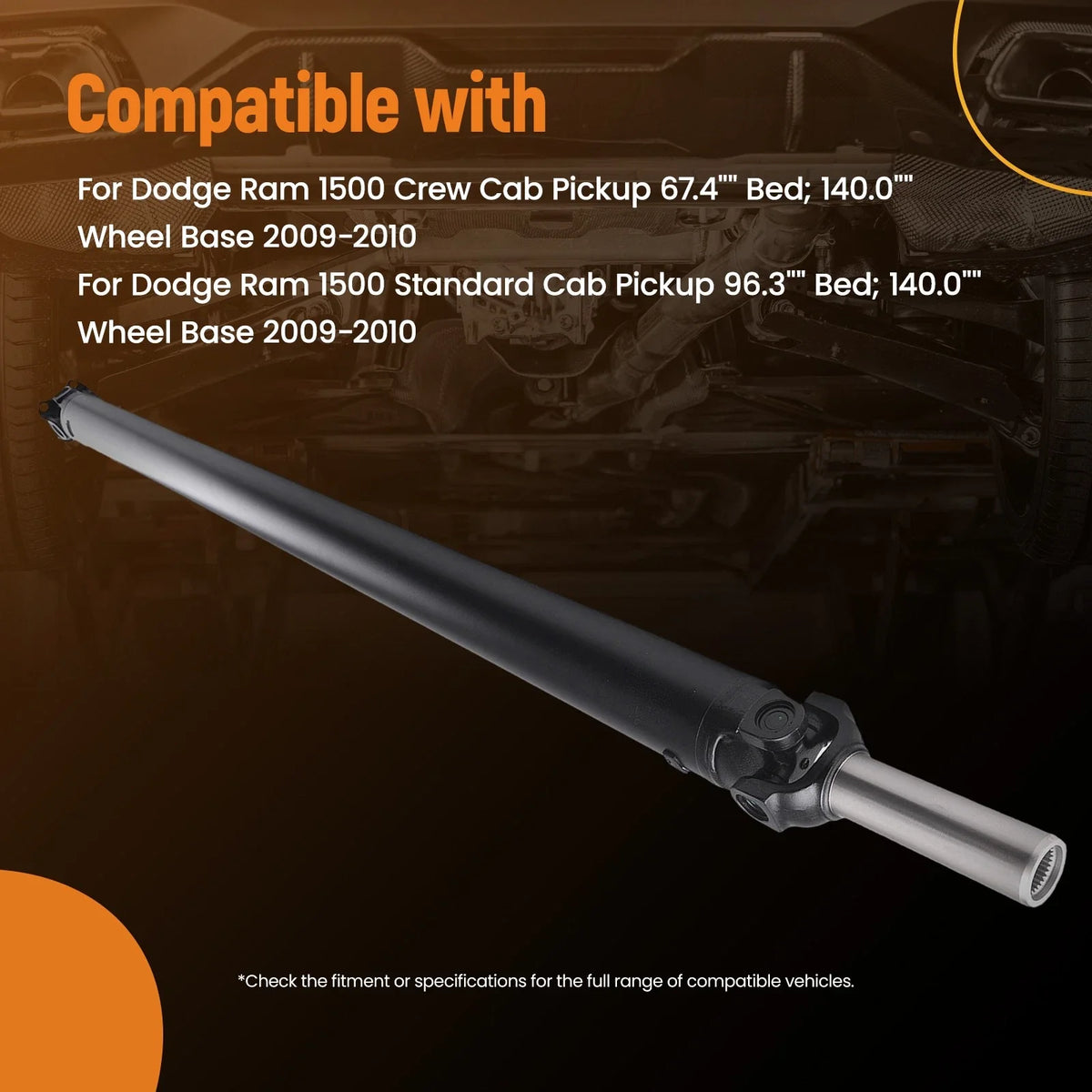 Driveshaft Propeller Shaft Rear for Dodge Ram 2500 (2010) 4WD 67.4" Bed