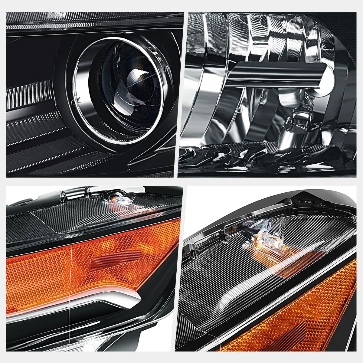 2012-2014 Acura TL Left Black/Amber Projector Headlight Lamp