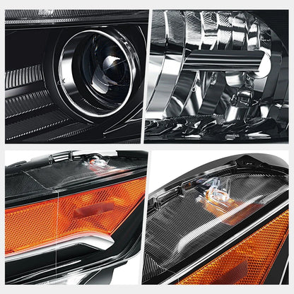 2012-2014 Acura TL Left Black/Amber Projector Headlight Lamp